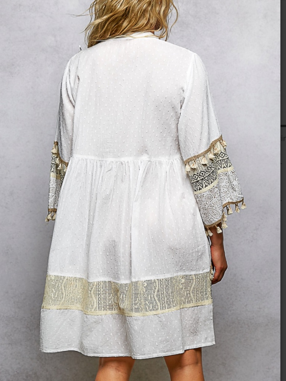 🎉 POL “ ARYN “ POL DRESS IN PAISLEY PATTERN AND TASSEL DETAIL 69 - Picture 4 of 6